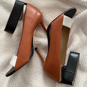 Ann Taylor, Rian Ankle Wrap heels, brown/back, size 8